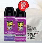 Raid Dual Multi Insect Killer Assorted-300ml Each