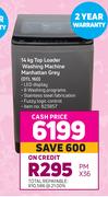 Defy 14kg Top Loader Washing Machine (Manhattan Grey) DTL 160