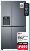 LG 611L Frost Free Side By Side With Water & Ice Dispenser GC-L257SQSL