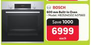 Bosch 600mm Built In Oven HBJ534ESOZ