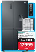 Hisense 631L Side By Side Frost Free Fridge With Water dispenser H800SB-WD