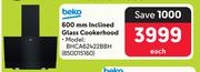 Beko 600mm Inclined Glass Cookerhood BHCA62422BBH