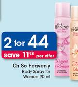 Oh So Heavenly Body Spray For Women-2 x 90ml