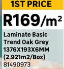 Laminate Basic Trend Oak Grey 1376 x 193 x 6mm (2.921 Sqm/Box) 81490973-Per Sqm