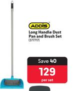 Addis Long Handle Dust Pan & Brush Set-Per Set