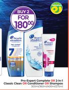 Head & Shoulders Pro Expert Complete Or 2In1 Classic Clean Or Conditioner Or Shampoo-For 2