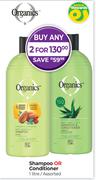 Organics Shampoo Or Conditioner Assorted-For 2 x 1L