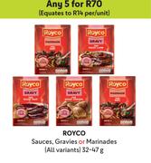 Royco Sauces, Gravies Or Marinades (All Variants)For Any 5 x 32/47g