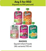 Rhodes Squish Infant Foods (All Variants)-For Any 5 x 110ml