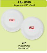 Aro Paper Plates 230mm-For 2 x 100's Pack