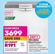 Defy 195L White Chest Freezer