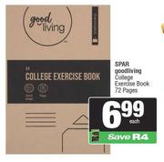 Spar Good Living College Exercise Book 72 Pages-Each