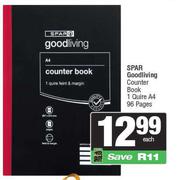 Spar Good Living Counter Book 1 Quire A4 96 Pages-Each