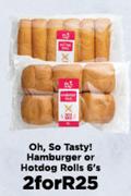Oh, So Tasty! Hamburger Or Hotdog Rolls-For 2 x 6's Pack