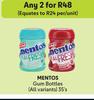 Mentos Gum Bottles-For 2 x 35's