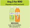 Brookes Low Cal Cordials-For 2 x 1L