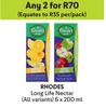 Rhodes Long Life Nectar-For 2 x 6 x 200ml
