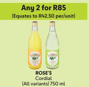 Rose's Cordial-For 2 x 750ml