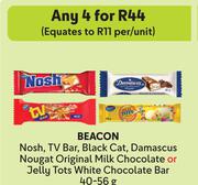 Beacon Nosh,TV Bar,Black Cat,Damascus Nougat Original Milk Chocolate Or Jelly Tots-For 4 x 40g-56g
