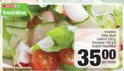 Freshline Crisp Heart Lettuce 150g, Tomatoes 750g & English Cucumber-Per Combo