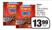 Royco Dry Cook In Sauce (Assorted Incl. Bakes)-37g/55g Each