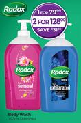 Radox Body Wash Assorted-For 2 x 750ml