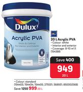 Dulux Acrylic PVA 154388-20Ltr