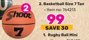 Shoot Basketball Size 7 Tan 764213