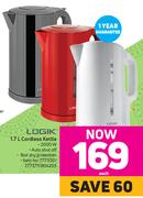 Logik 1.7L Cordless Kettle-Each