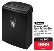 Fellowes Powershred 8C Cross Cut Shredder-Each