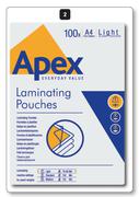 Fellowes 100 Pack A4 Apex Laminating Pouches 75 Micron-Each