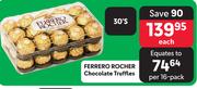 Ferrero Rocher Chocolate Truffles-30's Each