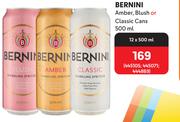 Bernini Amber, Blush Or Classic Cans-12 x 500ml