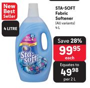 Sta Soft Fabric Softener (All Variants)-4L Each