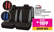 Gear 6-Piece Seat Cover Set (Assorted Colours)-Per Set