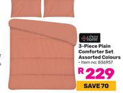 Always Home 3-Piece Plain Comforter Set (Assorted Colours)