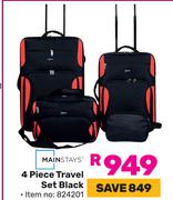 Mainstays 4 Piece Travel Set (Black)