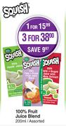 Squish 100% Fruit Juice Blend Assorted-200ml