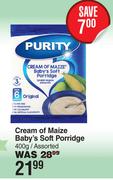 Purity Cream Of Maize Baby's Soft Porridge Assorted-400g