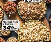 Macadamias, Pecans Or Brazil Nuts-Per 100g