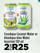Coco Aqua Coconut Water Or Aloe Aqua Aloe Water Assorted-For 2 x 330ml