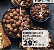 Nuggles Choc Coated Hazels, Almonds Or Brazil Nuts-Per 100g