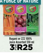 Rugani Or ZZ2 100% Juice Assorted-For 3 x 330ml