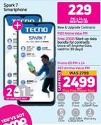 2 x Tecno Spark 7 Smartphone-On Red Flexi 125 + On Promo 65