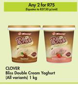 Clover Bliss Double Cream Yoghurt (All Variants)-For 2 x 1Kg