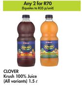 Clover Krush 100% Juice (All Variants)-For 2 x 1.5L