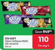 Sta-Soft Fabric Softener Refill (All Variants)-For Any 4 x 500ml