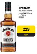 Juim Bean Bourbon White Label Whisky-750ml Each