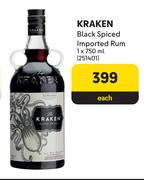 Kraken Black Spiced Imported Rum-750ml Each