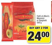 Fatti's & Moni's Macaroni Or Spaghetti-For Any 2 x 500g